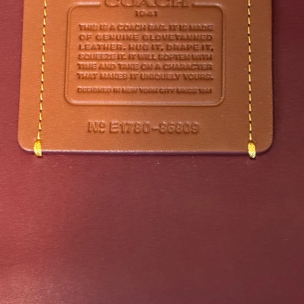 Brown and Burgundy Coach 1941 Rouge tote/ Crossbody Bag with detachable Pouch - Picture 4 of 12